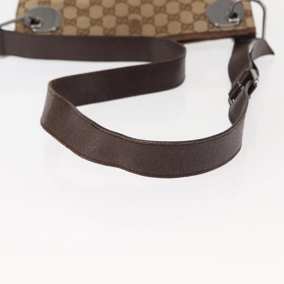 GUCCI GG Canvas Shoulder Bag Beige Silver - Picture 8 of 12